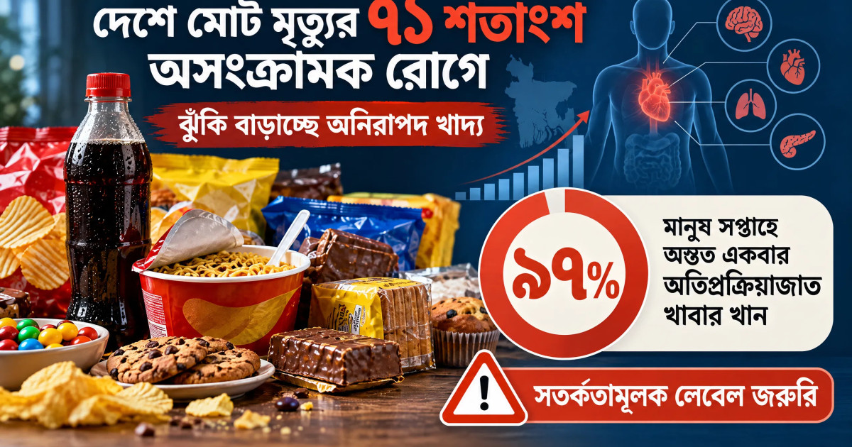 দেশে মোট মৃত্যুর ৭১ শতাংশ অসংক্রামক রোগে, ঝুঁকি বাড়াচ্ছে অনিরাপদ খাদ্য